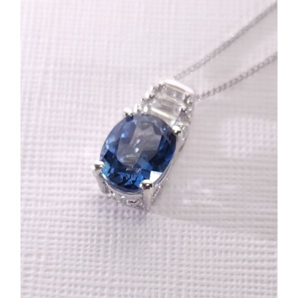 Blue Mystic Topaz Pendant Necklace 20" Chain - Picture 1 of 10